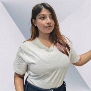 Women’s V-Neck Black & White T-Shirt