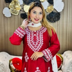 Embroidery Cotton Three Piece